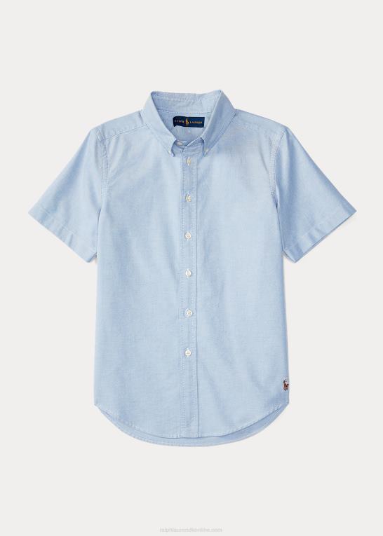 bsr blå børn Ralph Lauren uniformsskjorte i blake bomuld Z426B6254
