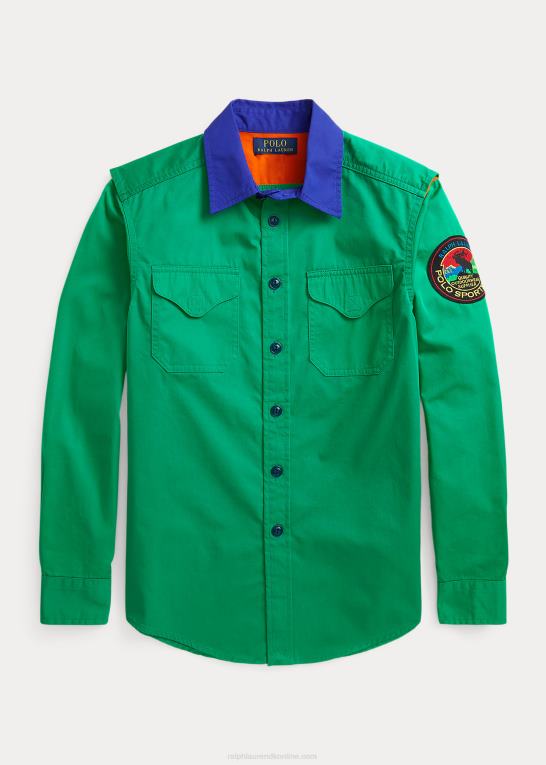 chroma grøn børn Ralph Lauren twill vandretrøje Z426B6154