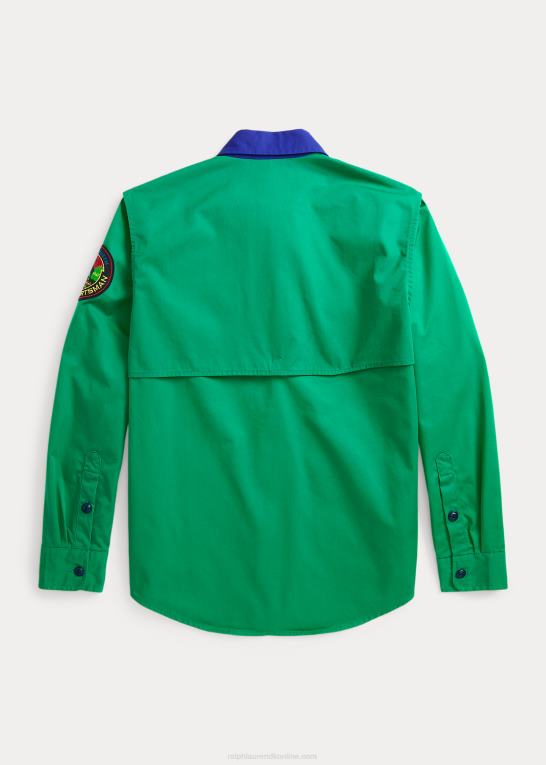 chroma grøn børn Ralph Lauren twill vandretrøje Z426B6154
