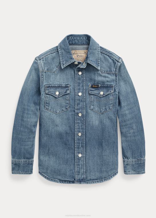 decker børn Ralph Lauren westernskjorte i denim i bomuld Z426B5821