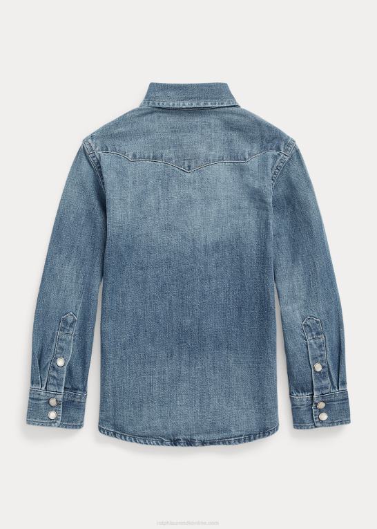 decker børn Ralph Lauren westernskjorte i denim i bomuld Z426B5821