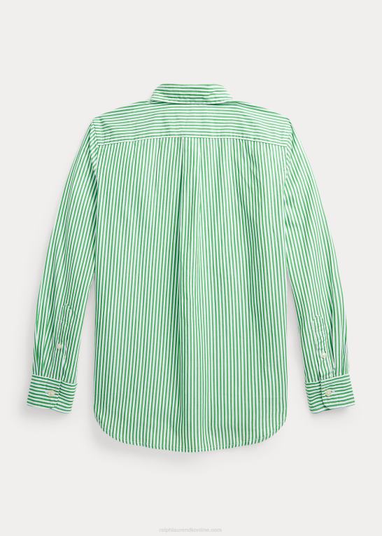 grøn/hvid børn Ralph Lauren stribet poplinskjorte i bomuld Z426B6595