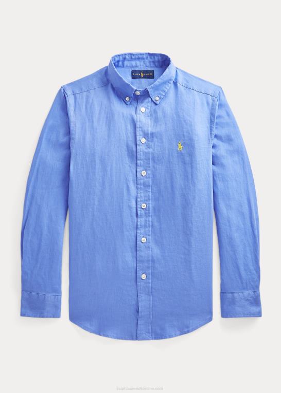 havneø blå børn Ralph Lauren linned skjorte Z426B5638