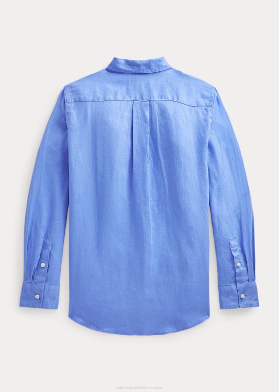 havneø blå børn Ralph Lauren linned skjorte Z426B5638