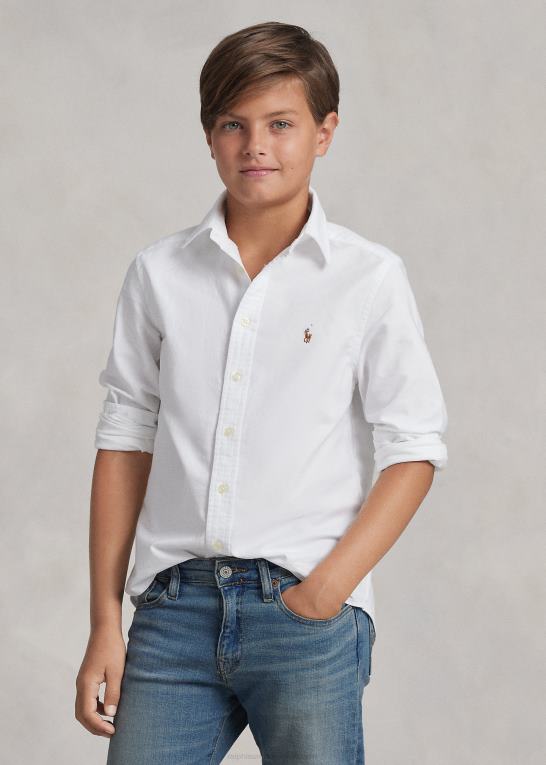 hvid børn Ralph Lauren den ikoniske oxford-skjorte Z426B6066