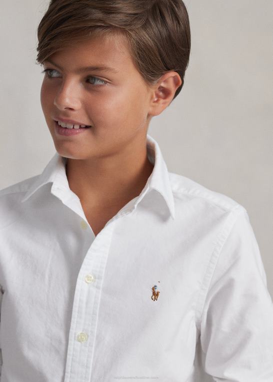 hvid børn Ralph Lauren den ikoniske oxford-skjorte Z426B6066