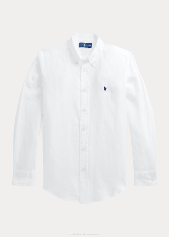 hvid børn Ralph Lauren linned skjorte Z426B5640