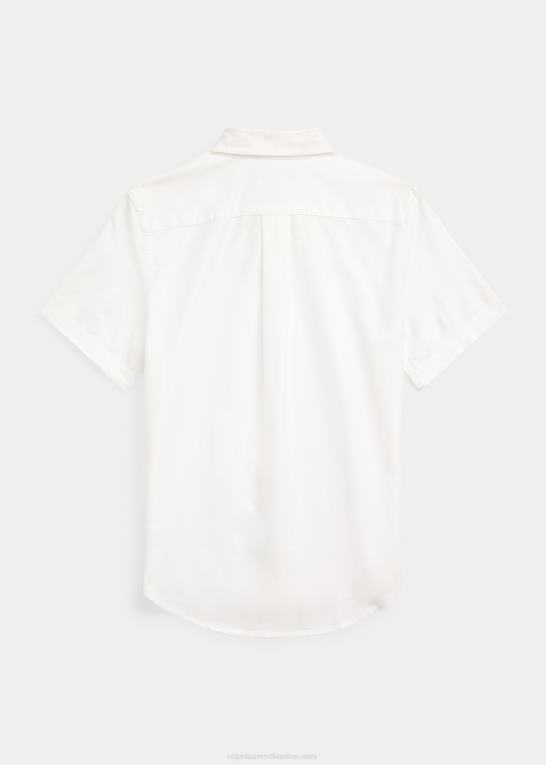 hvid børn Ralph Lauren oxford kortærmet skjorte i bomuld Z426B6080