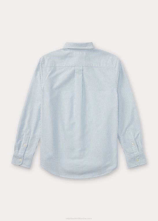 lyseblå stribe børn Ralph Lauren stribet oxfordskjorte i bomuld Z426B6311