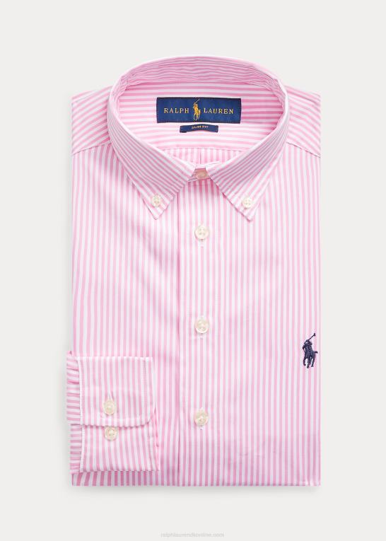 lyserød multi børn Ralph Lauren slim fit stribet bomuldsskjorte Z426B9857