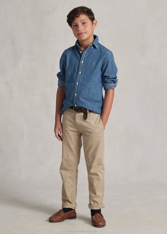 mørkeblå børn Ralph Lauren denimskjorte i bomuld Z426B6059