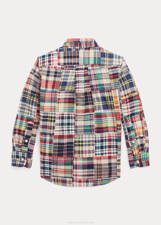 madras patchwork børn Ralph Lauren patchwork madras skjorte i bomuld Z426B6472