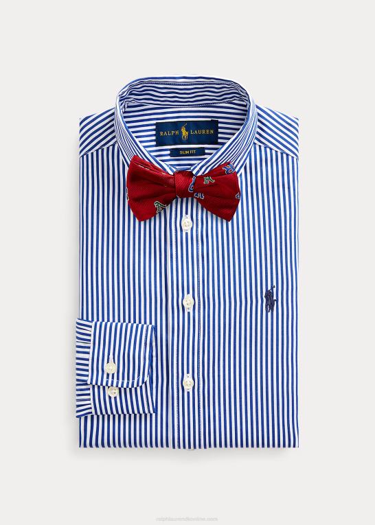 marineblå multi børn Ralph Lauren slim fit stribet bomuldsskjorte Z426B5789