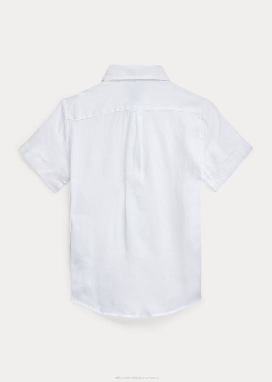 newport flåde børn Ralph Lauren linned kortærmet skjorte Z426B6453