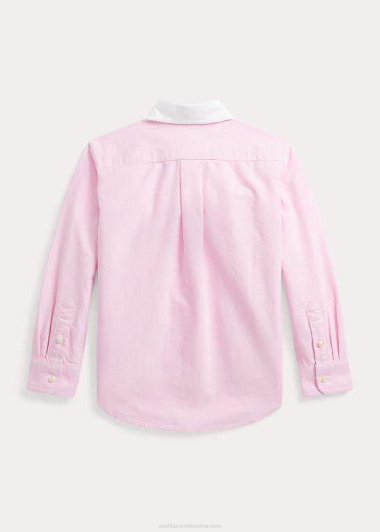 ny rose m/hvid krave børn Ralph Lauren polo bear bomuld oxford skjorte Z426B6464