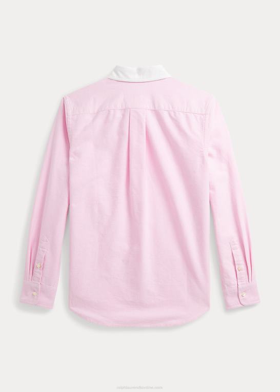 ny rose m/hvid krave børn Ralph Lauren polo bear bomuld oxford skjorte Z426B6551
