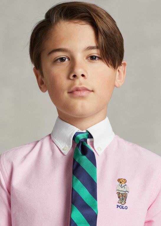 ny rose m/hvid krave børn Ralph Lauren polo bear bomuld oxford skjorte Z426B6551