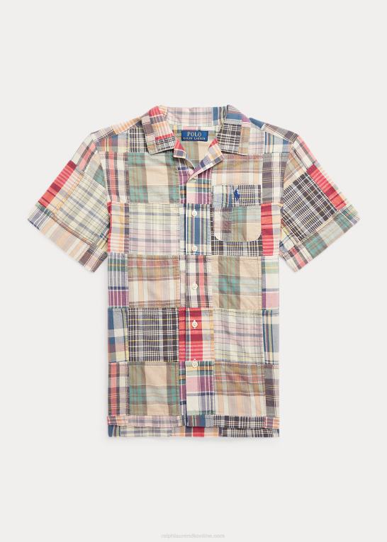 patchwork børn Ralph Lauren patchwork madras lejrskjorte i bomuld Z426B6087