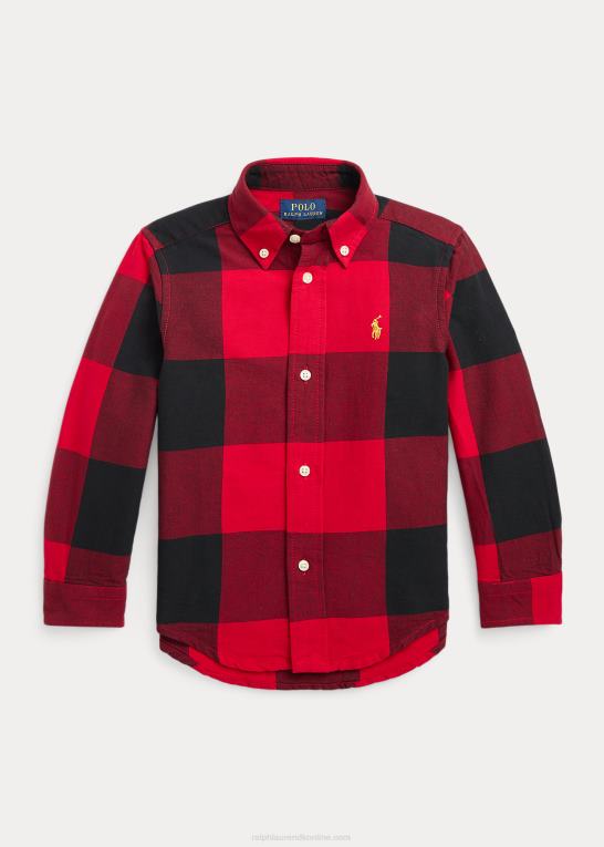 rød/sort børn Ralph Lauren oxford skjorte i bomuld til måne nytår Z426B6440