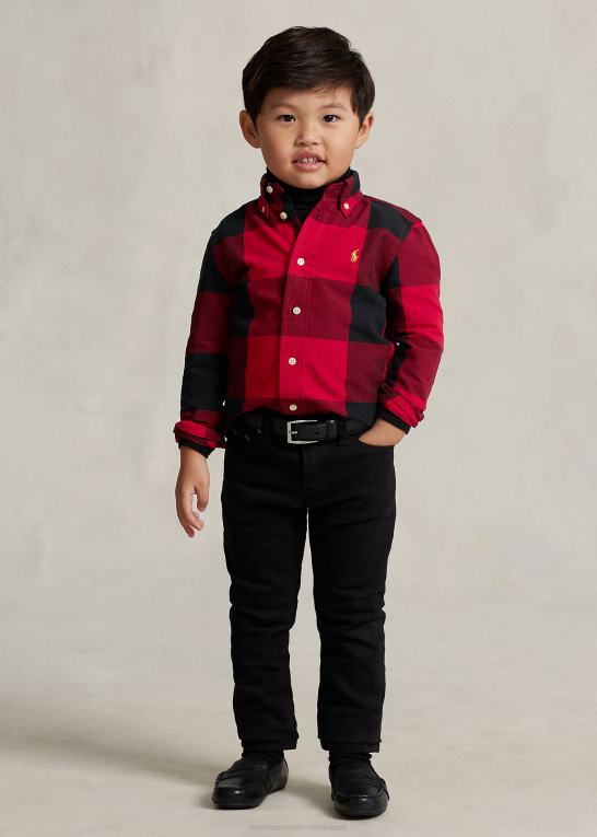 rød/sort børn Ralph Lauren oxford skjorte i bomuld til måne nytår Z426B6440