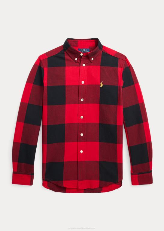 rød/sort børn Ralph Lauren oxford skjorte i bomuld til måne nytår Z426B6575