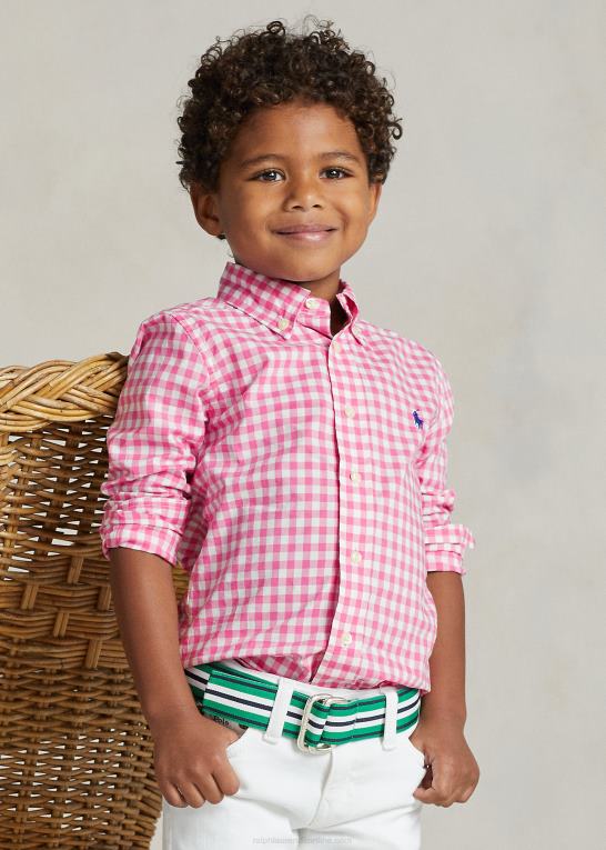 resort rose/hvid børn Ralph Lauren gingham bomuld poplin skjorte Z426B6423
