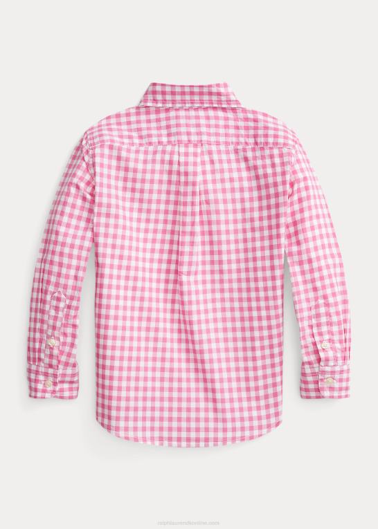 resort rose/hvid børn Ralph Lauren gingham bomuld poplin skjorte Z426B6423
