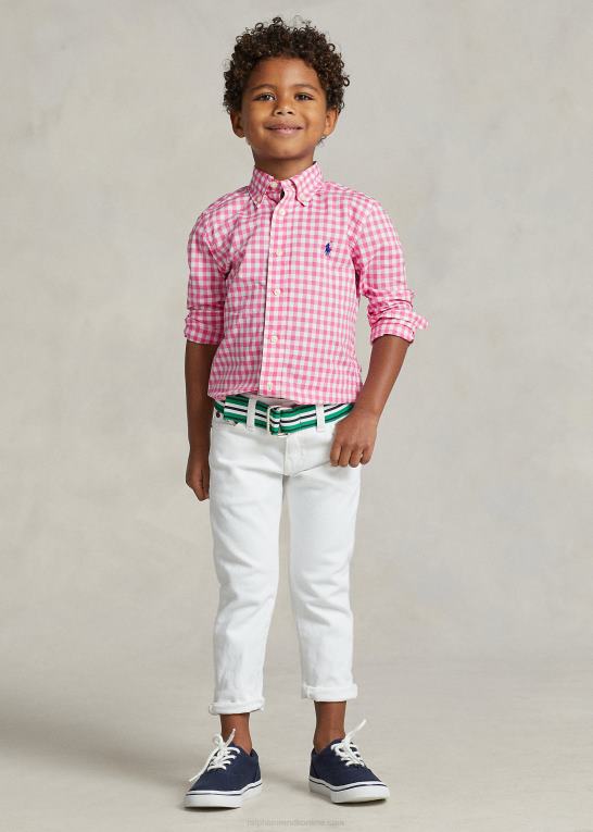 resort rose/hvid børn Ralph Lauren gingham bomuld poplin skjorte Z426B6423