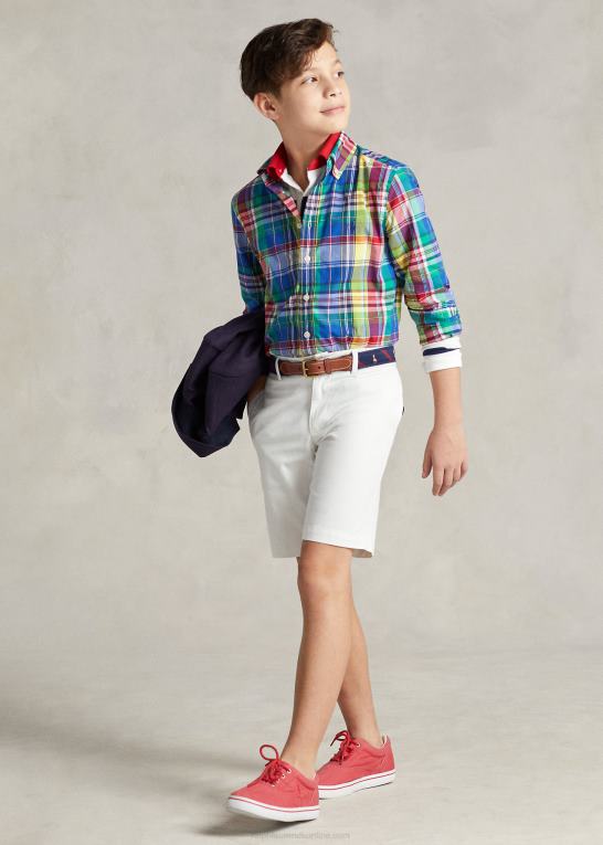 royal/marine multi børn Ralph Lauren plaid bomuld poplin skjorte Z426B6554
