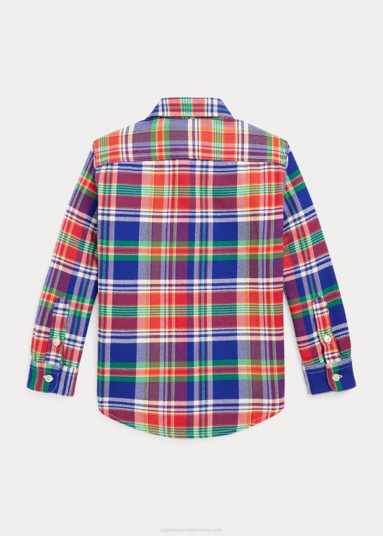 royal/rød multi børn Ralph Lauren plaid arbejdsskjorte i flannel Z426B6533