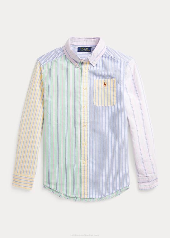 stribet funshirt børn Ralph Lauren stribet oxford sjov skjorte i bomuld Z426B6553