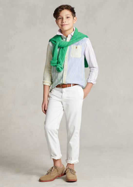 stribet funshirt børn Ralph Lauren stribet oxford sjov skjorte i bomuld Z426B6553