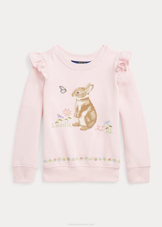 antydning af pink børn Ralph Lauren måne nytår bunny fleece sweatshirt Z426B6730
