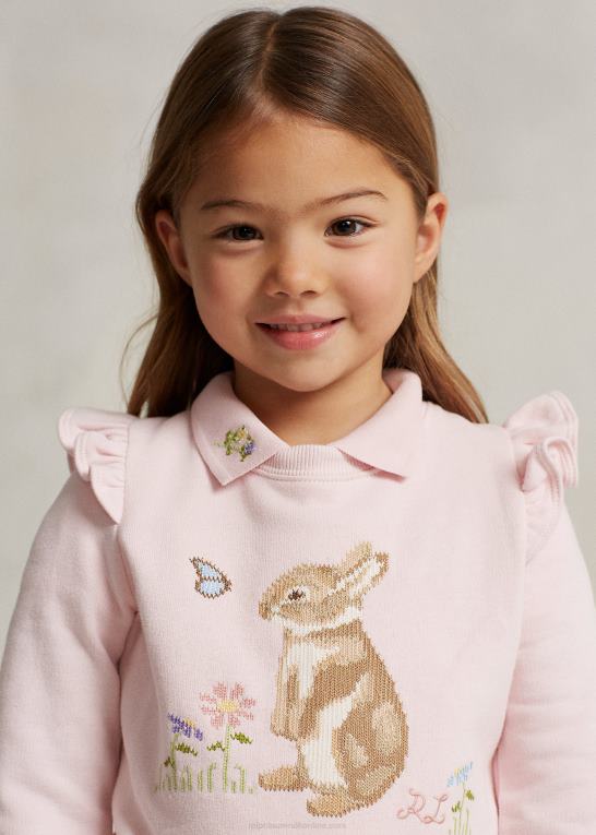 antydning af pink børn Ralph Lauren måne nytår bunny fleece sweatshirt Z426B6730