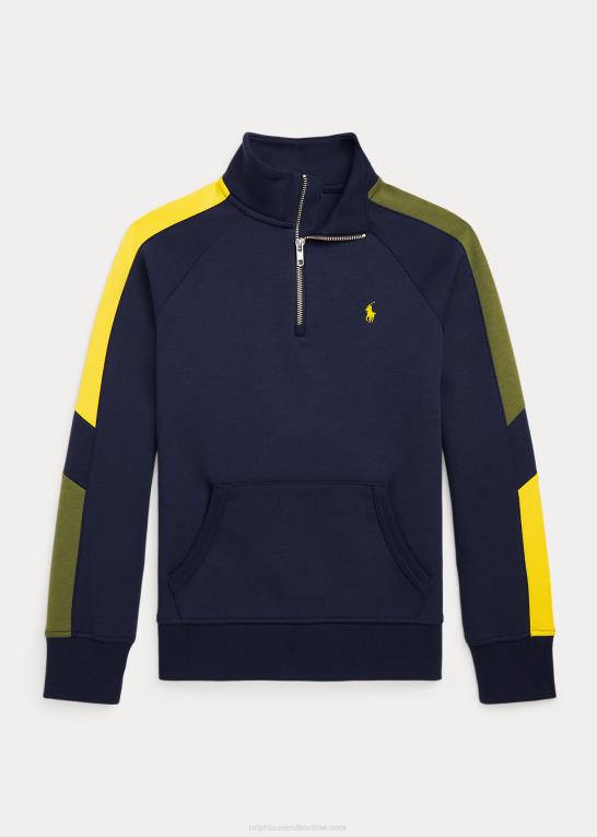 børn Ralph Lauren dobbeltstrikket sweatshirt med kvart lynlås Z426B6657