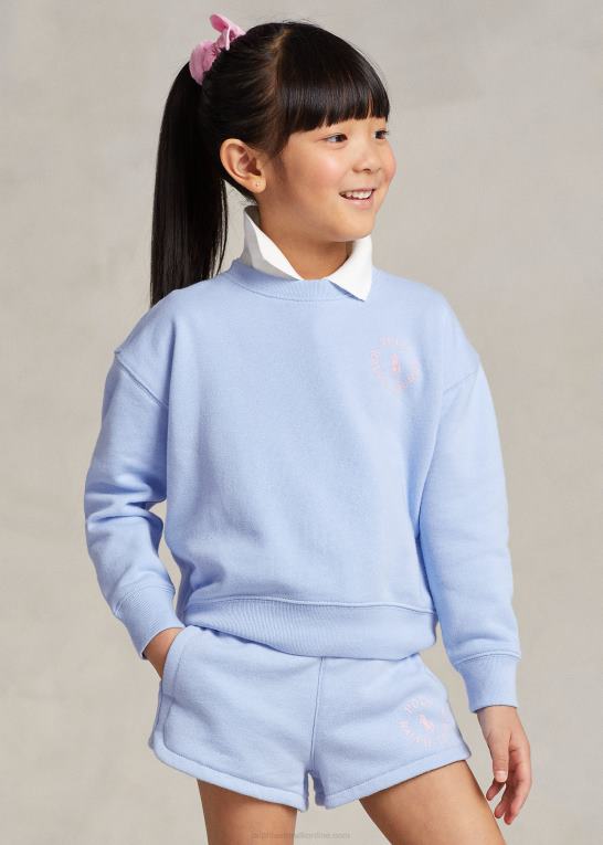 baby Blå børn Ralph Lauren fleece sweatshirt med stor pony logo Z426B6712