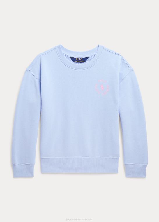 baby Blå børn Ralph Lauren fleece sweatshirt med stor pony logo Z426B6712