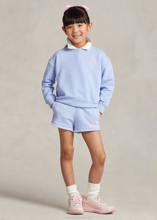 baby Blå børn Ralph Lauren fleece sweatshirt med stor pony logo Z426B6712