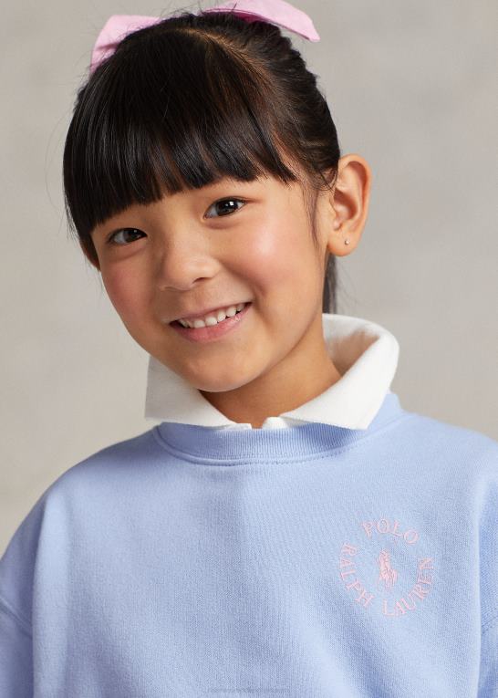 baby Blå børn Ralph Lauren fleece sweatshirt med stor pony logo Z426B6712