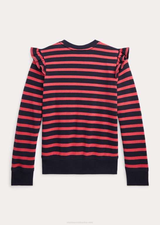 chilipeber multi børn Ralph Lauren stribet flæsetrøje i bomuldsfrotté Z426B7588
