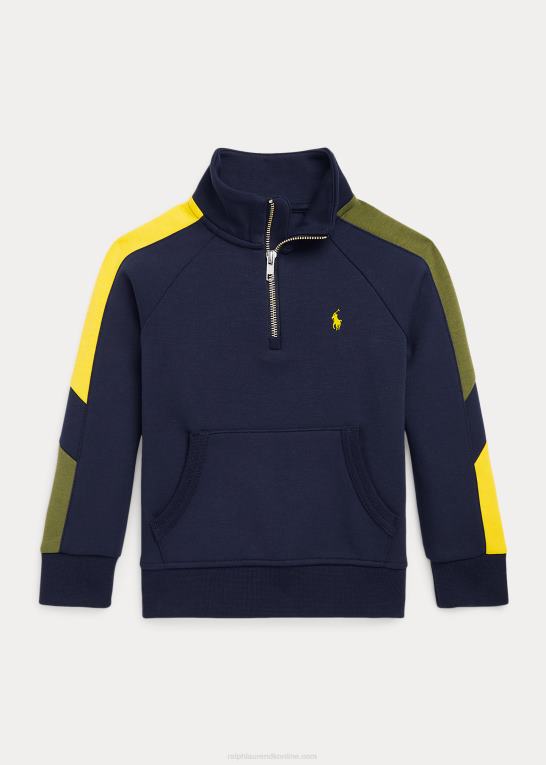 cruise navy multi børn Ralph Lauren dobbeltstrikket sweatshirt med kvart lynlås Z426B9901