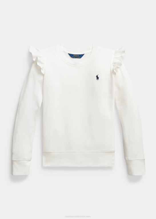 dækvask hvid børn Ralph Lauren flæsede spa-frotté sweatshirt Z426B7184