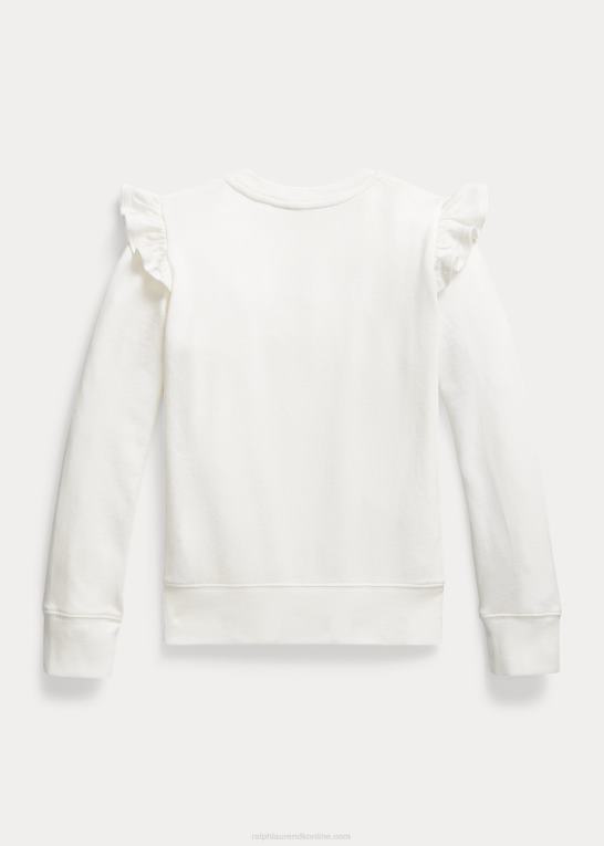 dækvask hvid børn Ralph Lauren flæsede spa-frotté sweatshirt Z426B7184