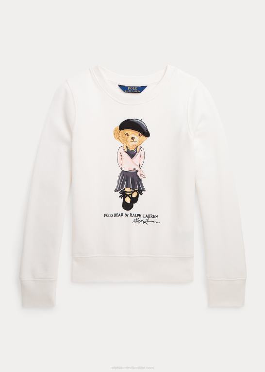 dækvask hvid børn Ralph Lauren polo bear fleece sweatshirt Z426B10002