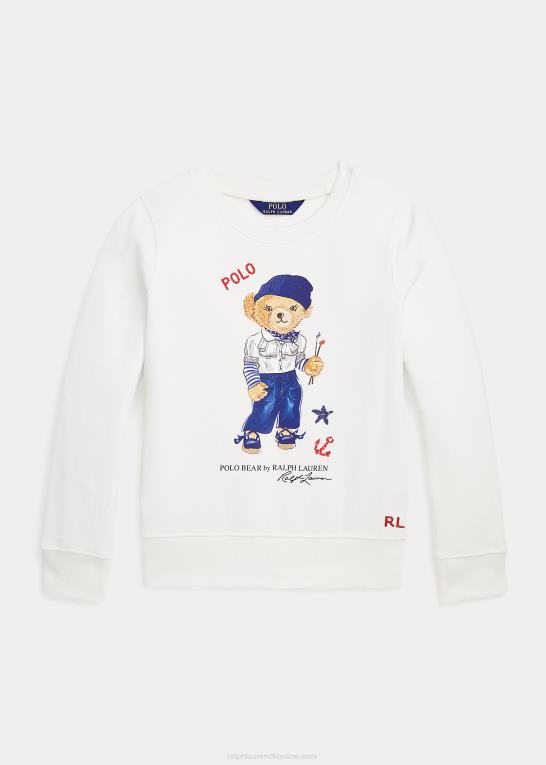 dækvask hvid børn Ralph Lauren polo bear fleece sweatshirt Z426B10004