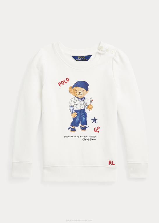 dækvask hvid børn Ralph Lauren polo bear fleece sweatshirt Z426B7411