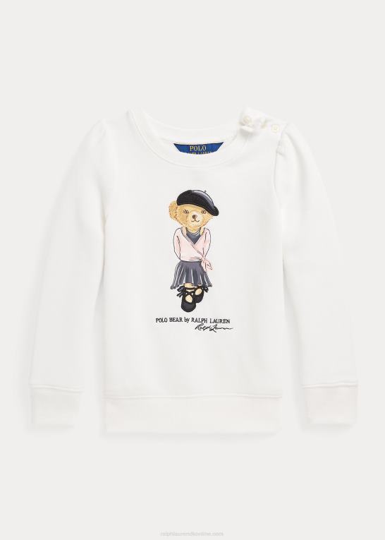 dækvask hvid børn Ralph Lauren polo bear fleece sweatshirt Z426B9998