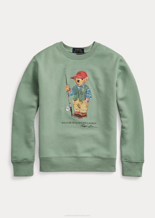 falmet mynte børn Ralph Lauren polo bear fleece sweatshirt Z426B6089