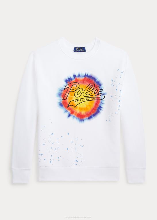 hvid børn Ralph Lauren logo tie-dye-print fleece sweatshirt Z426B6675