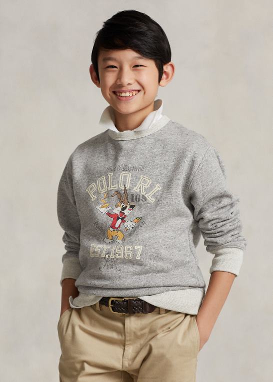 mørk vintage lyng børn Ralph Lauren månenytårs fleece sweatshirt Z426B6572